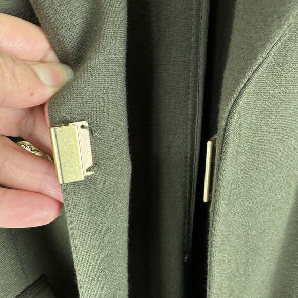 Lane Bryant The Bryant Blazer Size 16 Olive Green Gold Buttons Ponte Jacket - Picture 5 of 16